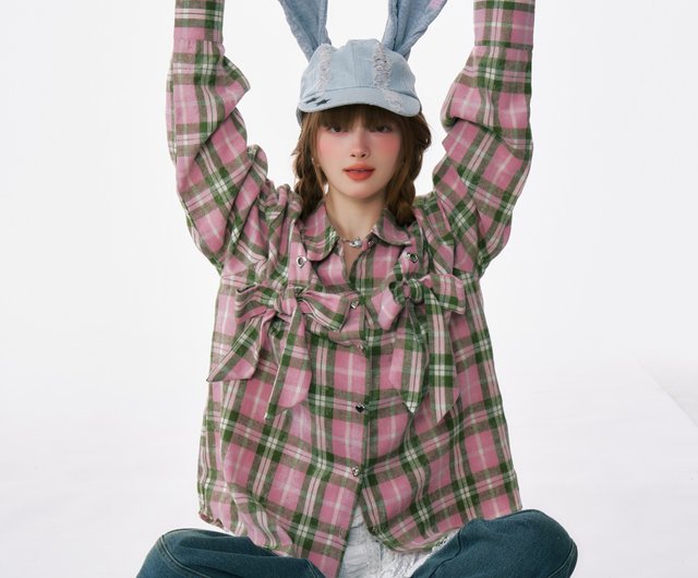 ziziFei 秋冬 アメリカンヴィンテージ風 デザインチェック柄 厚手起毛