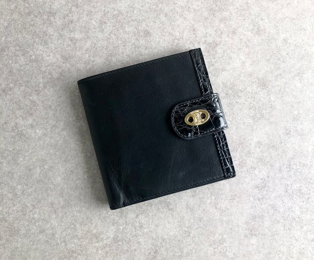 日本直送 名牌中古包 】CELINE セリーヌ 財布 ブラック ブラゾン