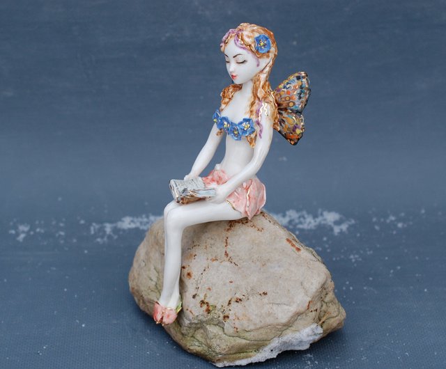 ロシア 磁器ヌードの女の子置物妖精蝶アート人形エルフの彫刻棚の装飾