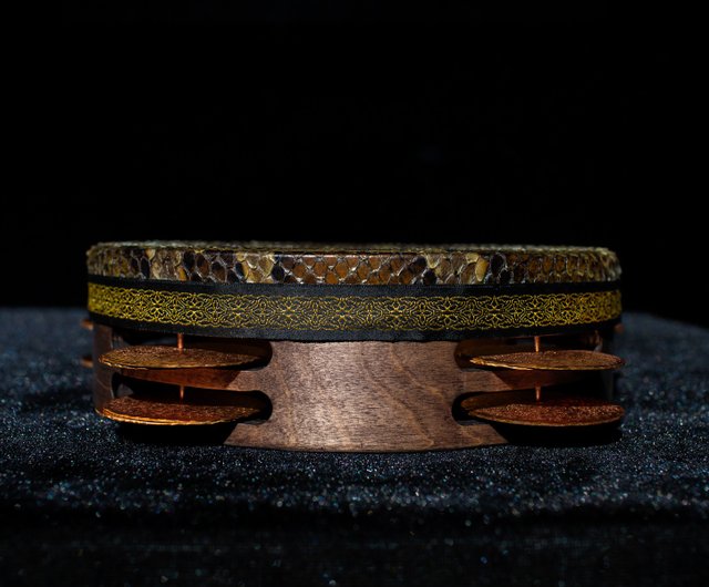 エジプトの伝統楽器 Riq ヘビ革 手作り Riqq タンブレロ パンデイロ