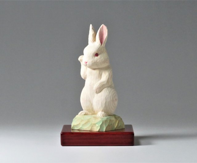 木彫りの、花とウサギさん 木彫りの、花とウサギさん 【公式通販】