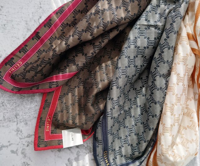 香港 新品未使用 高品質 CELINE 大判老眼ハンカチ スクエアスカーフ