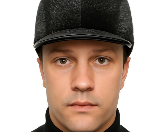 ウクライナ メンズ オットセイファーキャップ 本革毛皮帽子 ロシア風