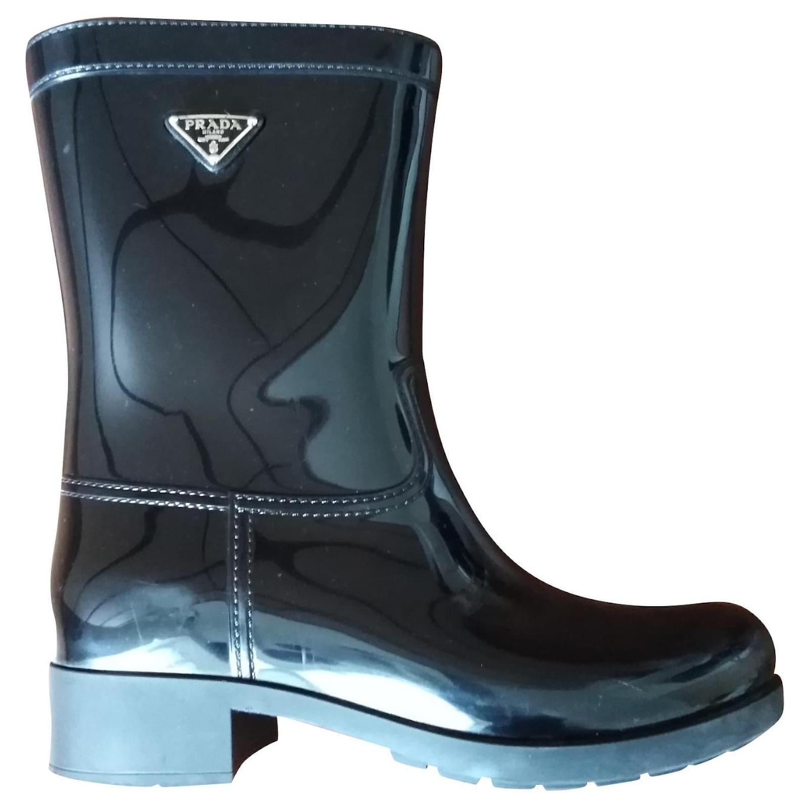 Prada Rain boots Black Rubber ref.121224 - Joli Closet