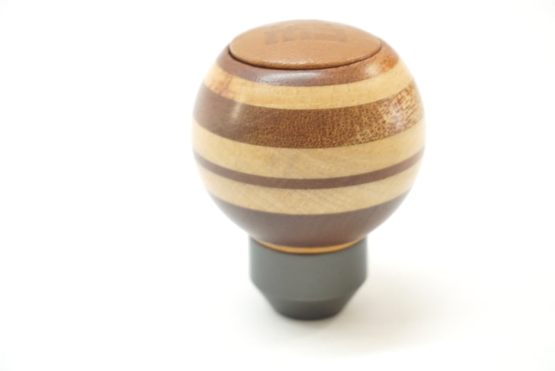 MOMO Targa Wood Shift Knob Round Layered Mahogany and Beechwood
