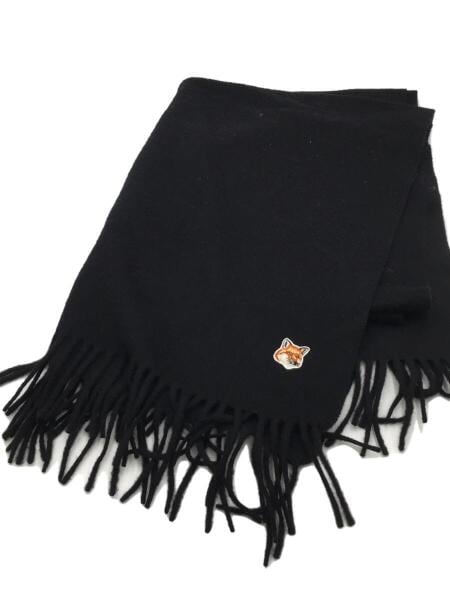 MAISON KITSUNE(メゾンキツネ) / 大判マフラー/ウール/BLK/無地/メンズ