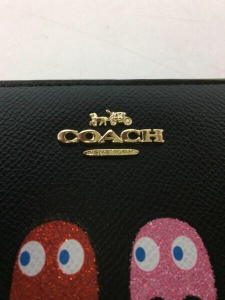 COACH(コーチ) / パックマンゴースト/ラウンドジップ長財布/レザー/BLK