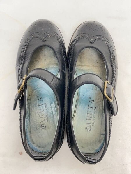 HARUTA(ハルタ) / フラットパンプス/22.5cm/BLK/レザー/SF373/メリー