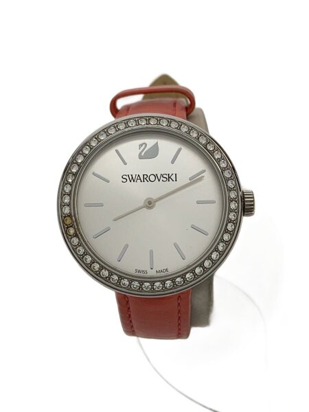 Swarovski(スワロフスキー) / クォーツ腕時計/アナログ/レザー/WHT/PNK
