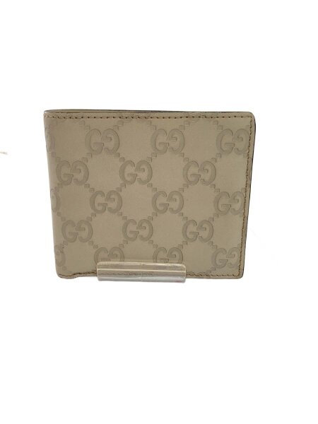 GUCCI(グッチ) / 2つ折り財布/レザー/BEG/総柄/メンズ/146223 0416
