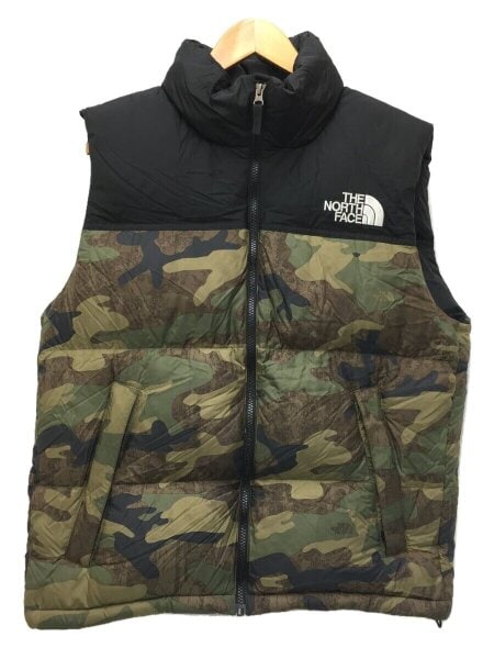 ゴールドウイン ノースフェイス ダウンベスト ダウン80% 迷彩 M