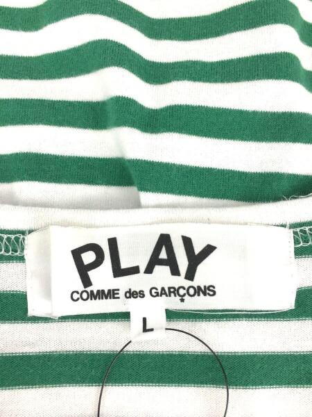 PLAY COMME des GARCONS 長袖カットソー 黄緑ストライプ コム・デ