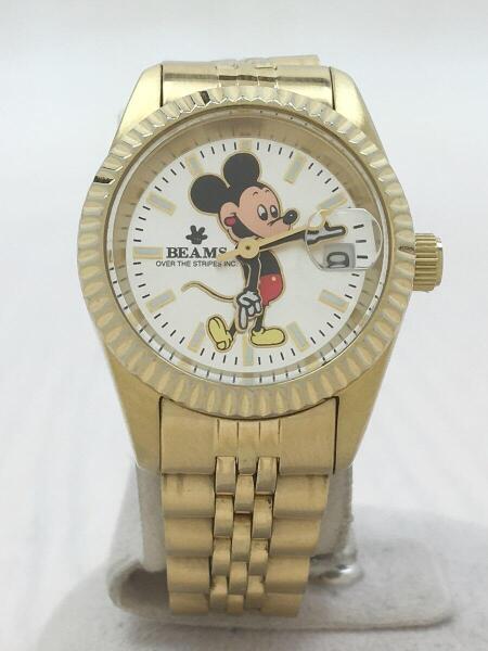 BEAMS × OVER THE STRIPES ミッキー 腕時計 ゴールド