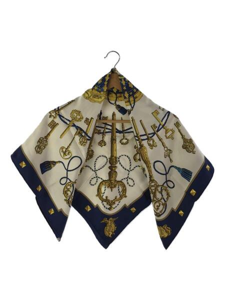 HERMES(エルメス) / スカーフ/シルク/BLU/総柄/レディース/LES CLES/鍵