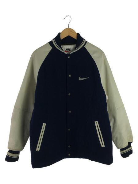 NIKE(ナイキ) / スタジャン/L/ウール/NVY/銀タグ/90s/レザー部分ヨゴレ