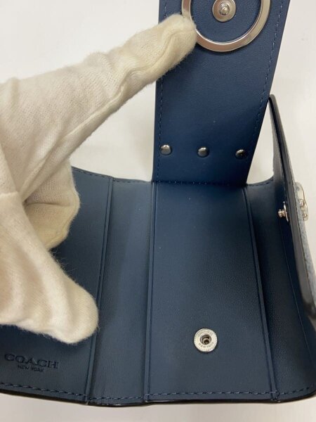 COACH(コーチ) / キーケース/レザー/ブルー/無地/メンズ/コーチ