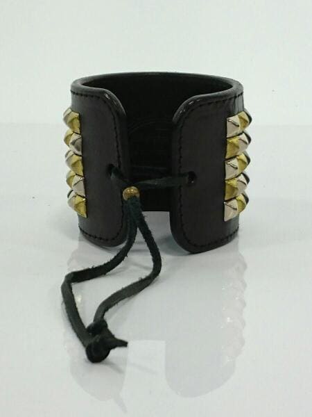 CALEE(キャリー) / スタッズバングル/レザー/BLK/CALEE STUDS LEATHER