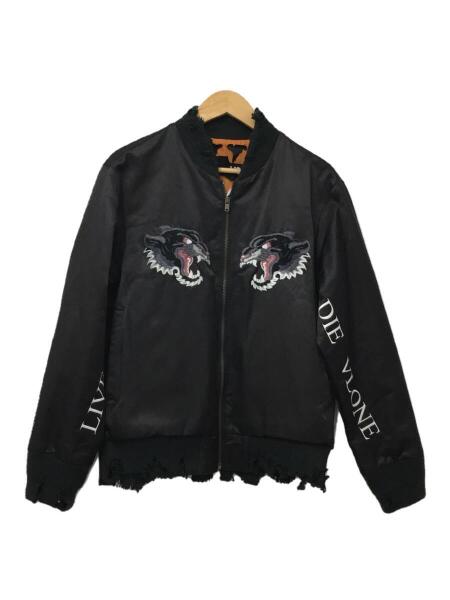 ネイバーフッドスーベニアジャケット/M青刺繍ワッペン中綿キルティング