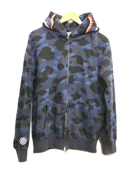 A BATHING APE(アベイシングエイプ) / シャークパーカ/L/コットン/BLU