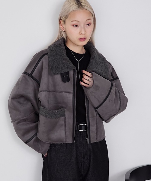 FORKSY. | 【forksy.】ヴィンテージライクショート丈フェイクボア