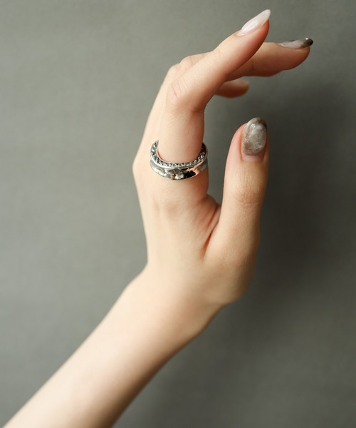 E.M. | SILVER925ジルコニア埋め込みリング/メンズ/レディース - Buyee