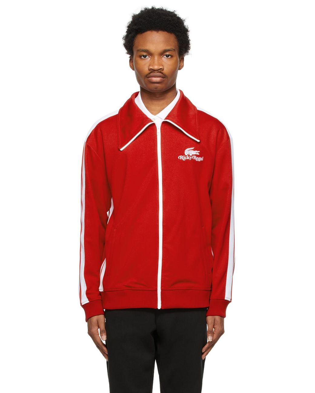 Lacoste Red Ricky Regal Edition Piqué Contrast Bands Track Jacket