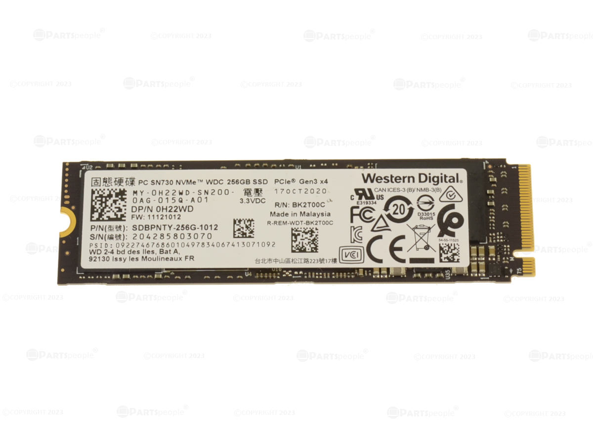 Western Digital SN730 256GB NVMe PCIE SSD Hard Drive H22WD