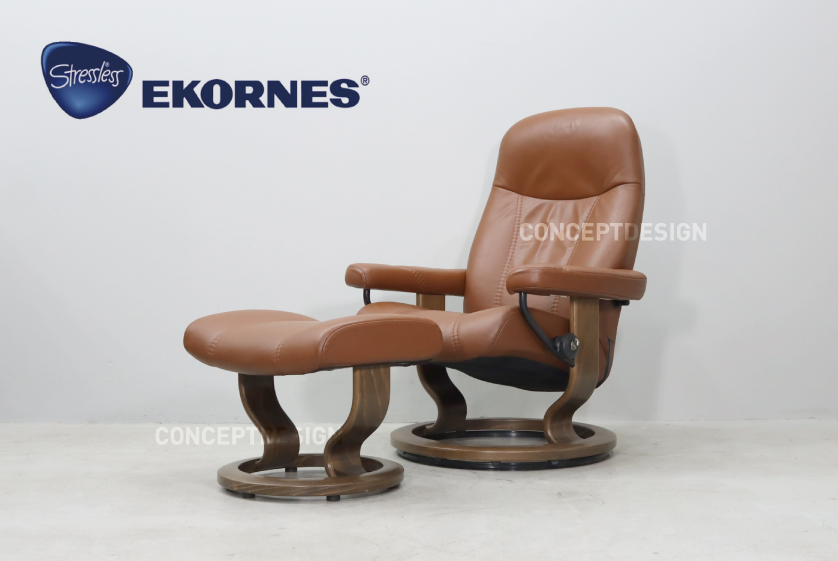 EKORNES エコーネス｜コンサル オットマンセット Sサイズ 本革- 中古