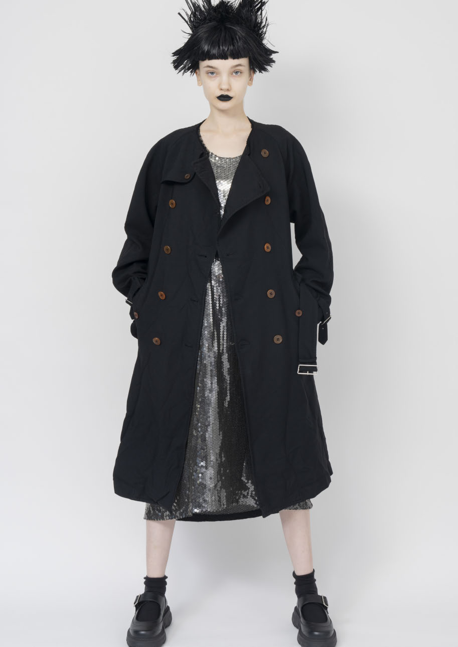 BLACK COMME des GARÇONS ロングチャイナジャケット ブラック