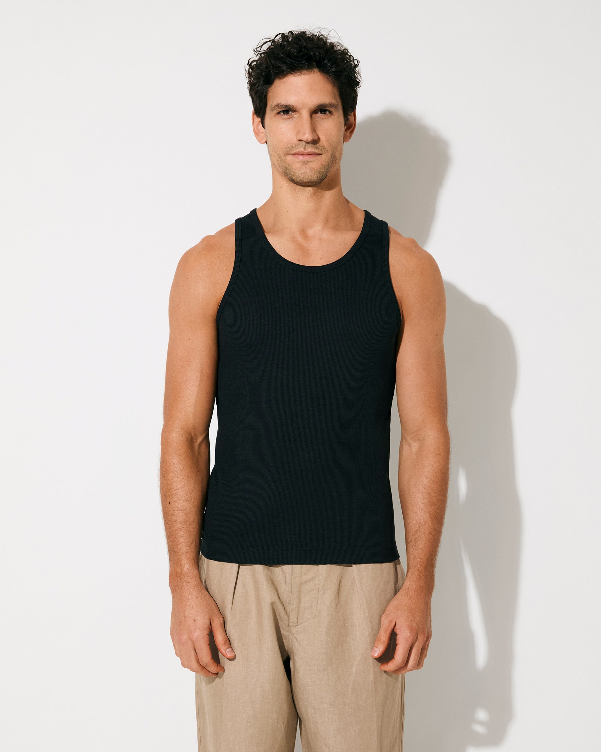 Men's Rib Tank Top in Off-Black | Shop now — CDLP