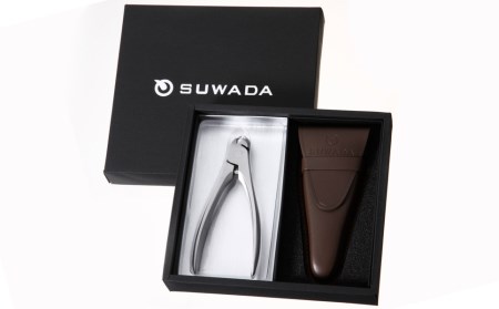 SUWADA] つめ切り クラシックL 茶革ケースセット ニッパー型爪切り