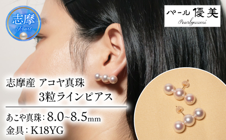 K18 アコヤ真珠 8-8.5mm ピアス 真珠 パール | 三重県志摩市