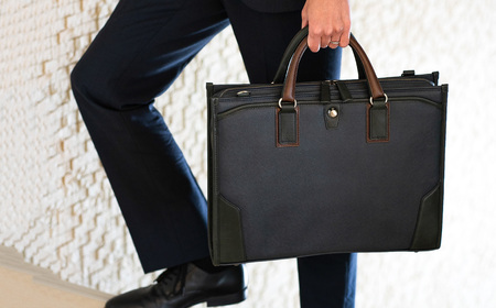 豊岡鞄 craftsmanship サフィアーノ 2ルームビジネス ネイビー 777315