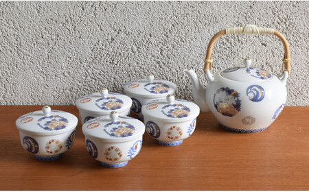 深川製磁 【有田焼】染錦花丸紋 土瓶茶器揃 A500-25 | 佐賀県有田町