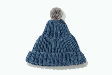 気仙沼ニッティング】ポンポン帽子（春の海）ポンポンカラー：ライト