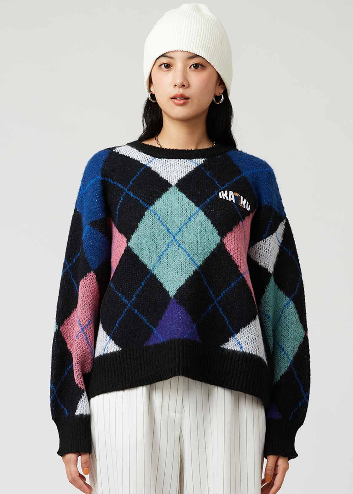 イカク｜ウォッシャブルジャカードシャギーニット｜ウィメンズ