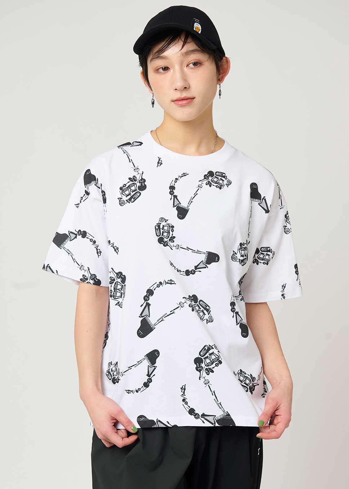 ビューティフルシャドーオーケストラ｜総柄ビッグシルエットTシャツ