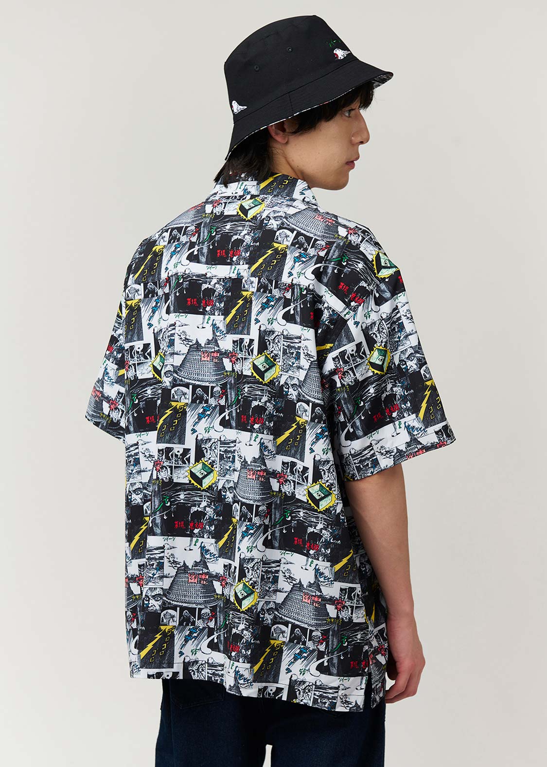 墓場鬼太郎 パターン｜ビッグシルエットオープンカラーシャツ｜ユニ