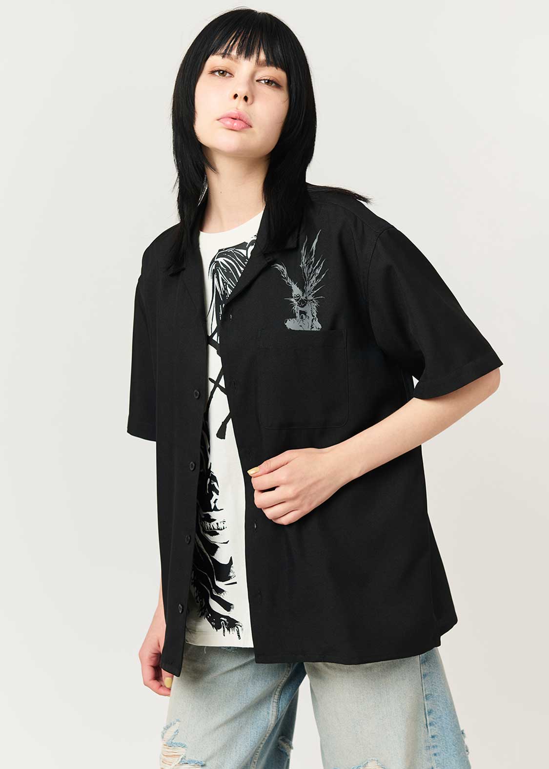 リンゴ｜ビッグシルエットオープンカラーシャツ｜ユニセックス