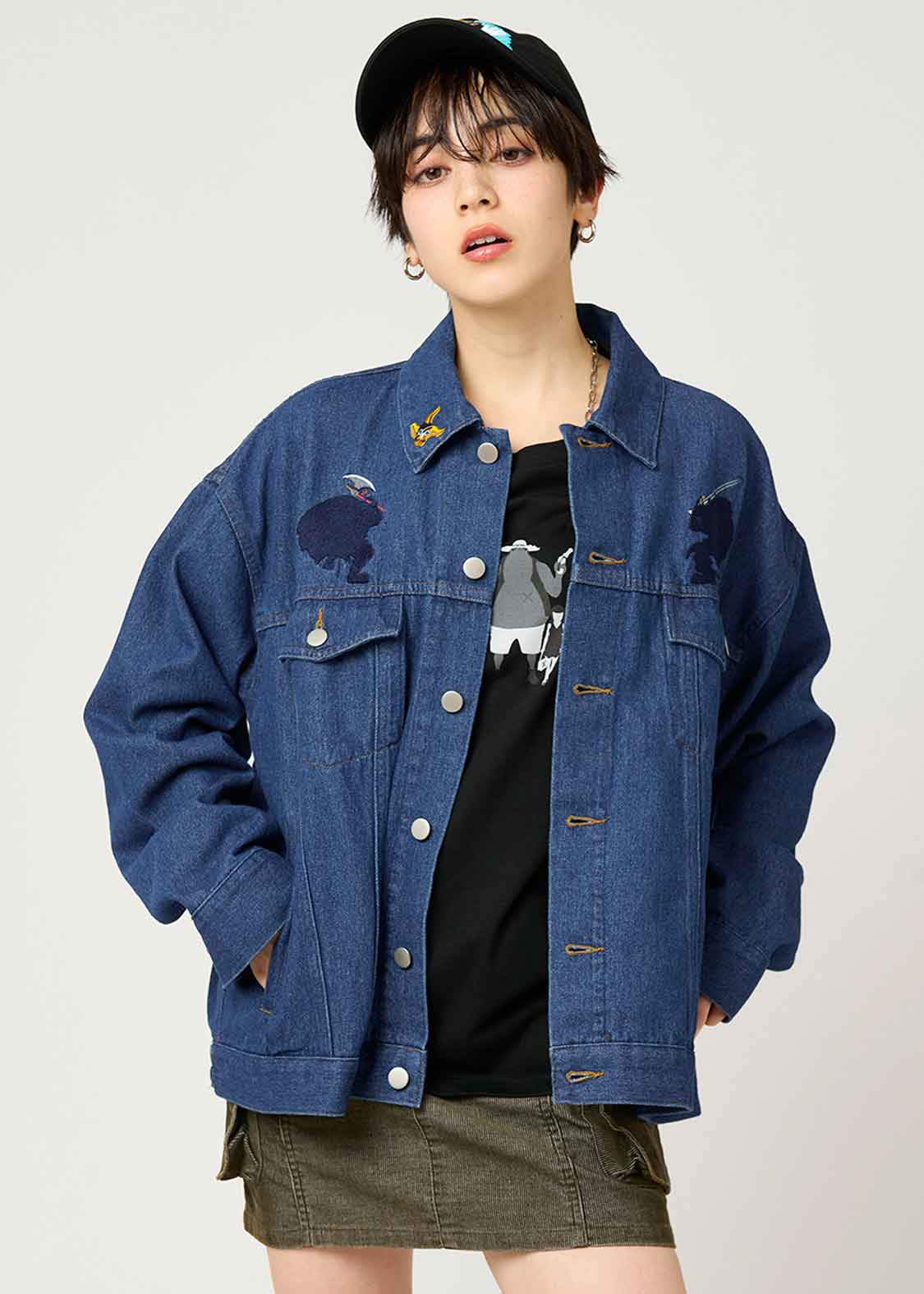 古着集め隊 フリンジ付き青デニムジャケット 古着集め隊 フリンジ付き