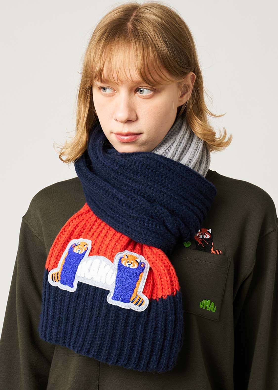 イカク｜ニットラインマフラー｜ユニセックス｜グラニフ(graniph)公式