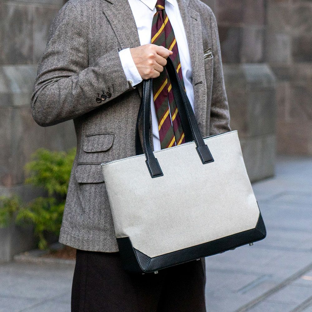 グレインキャンバスコンビ ボックストートバッグ | トートバッグ