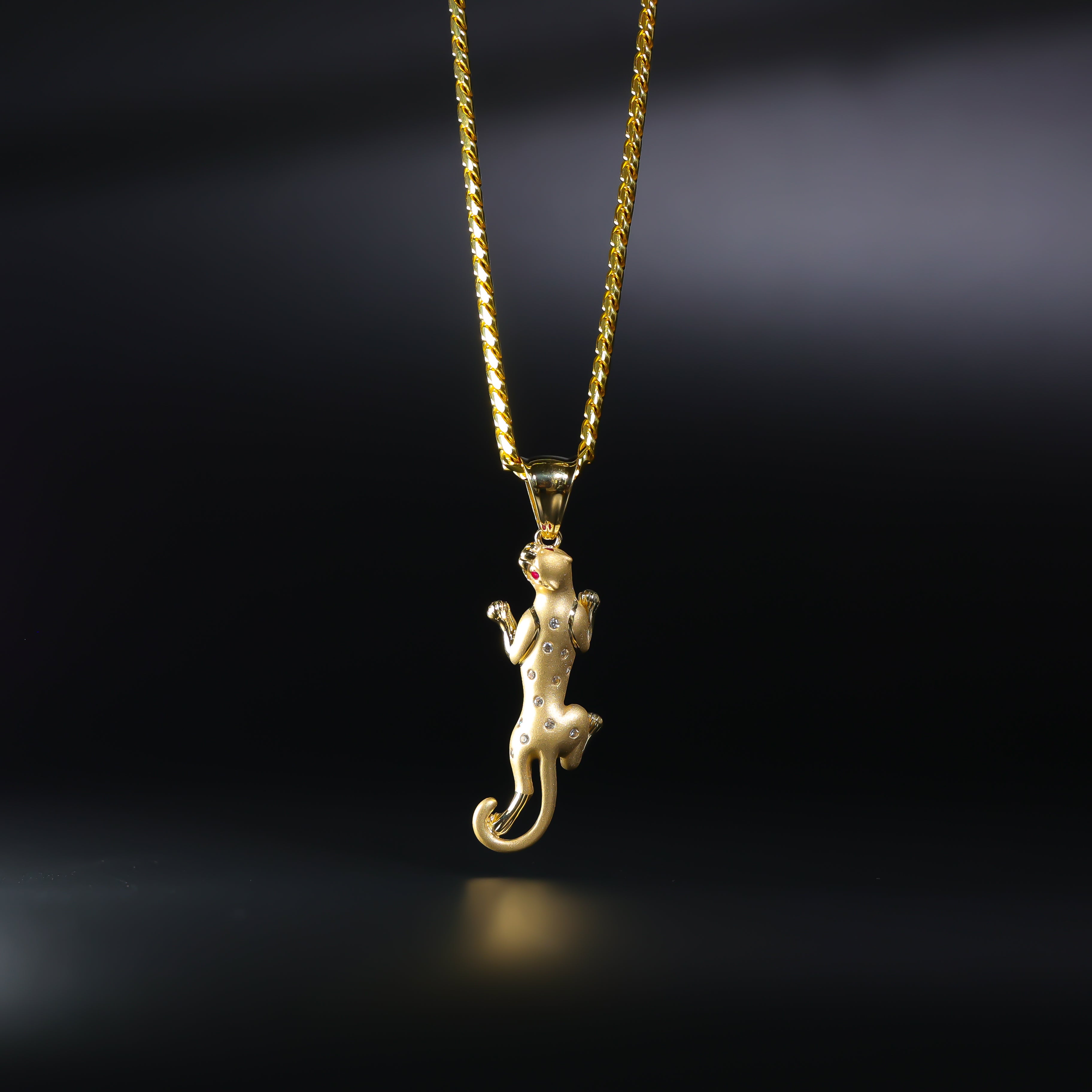 14K Gold Large Panther Pendant - Model 1530 | Charlie & Co. Jewelry
