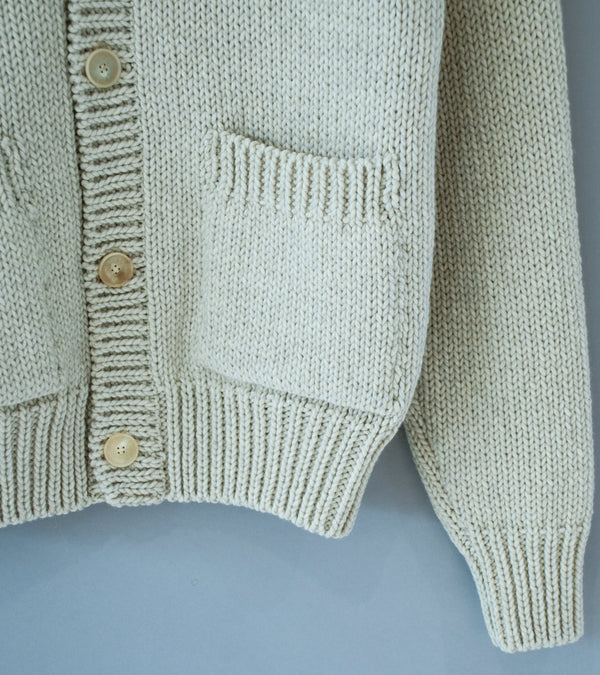 Auralee 'Wool Cashmere Felted Knit Cardigan' (Ivory) – C'H'C'M'