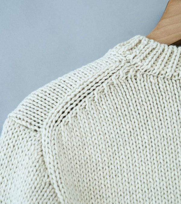 Auralee 'Wool Cashmere Felted Knit Cardigan' (Ivory) – C'H'C'M'