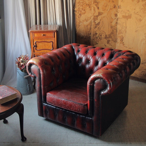極上美品チェスターフィールドソファ希少 ベンチタイプ イギリス 牛革