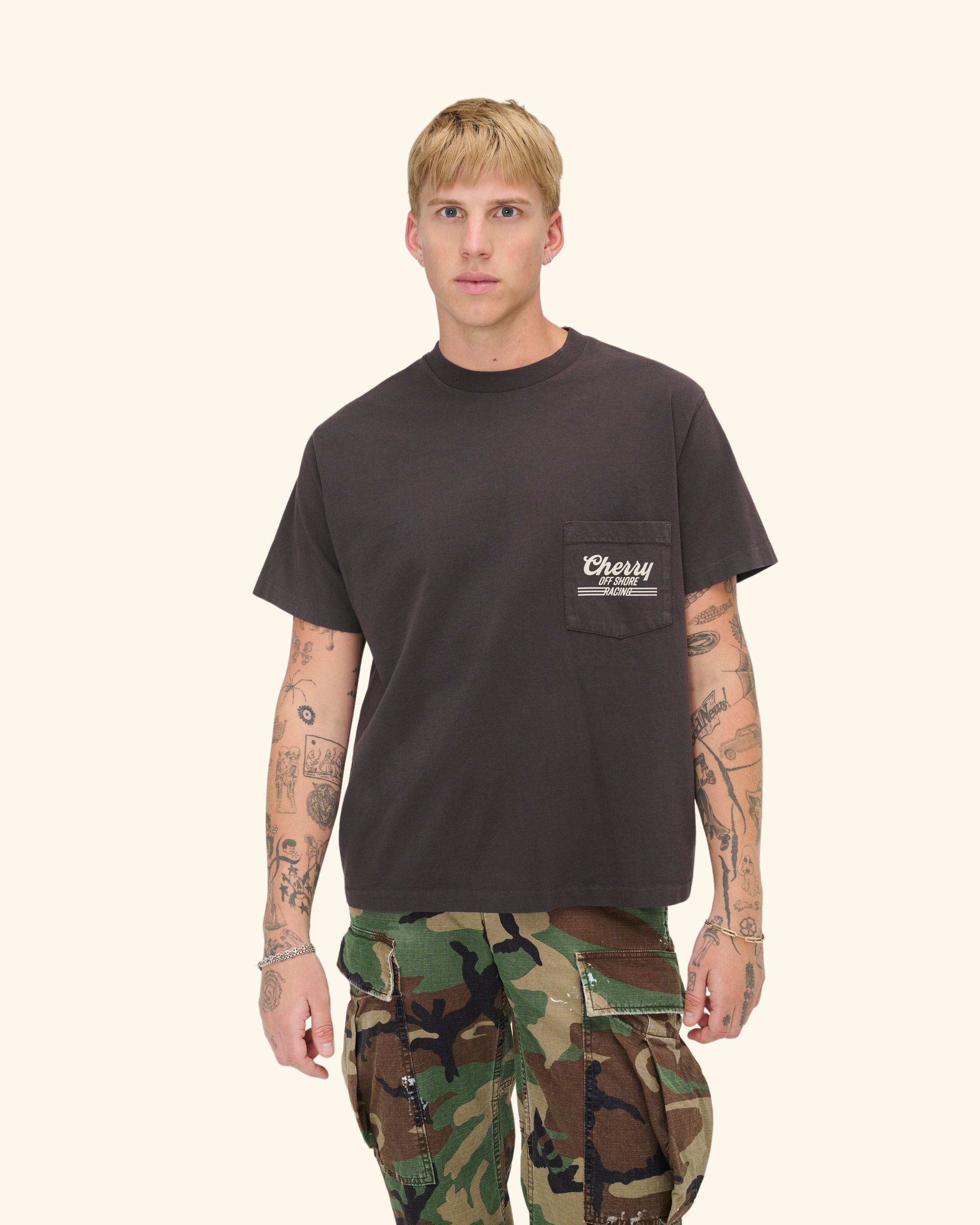 Offshore Boxy Pocket T-Shirt (Vintage Black) – CHERRY LA