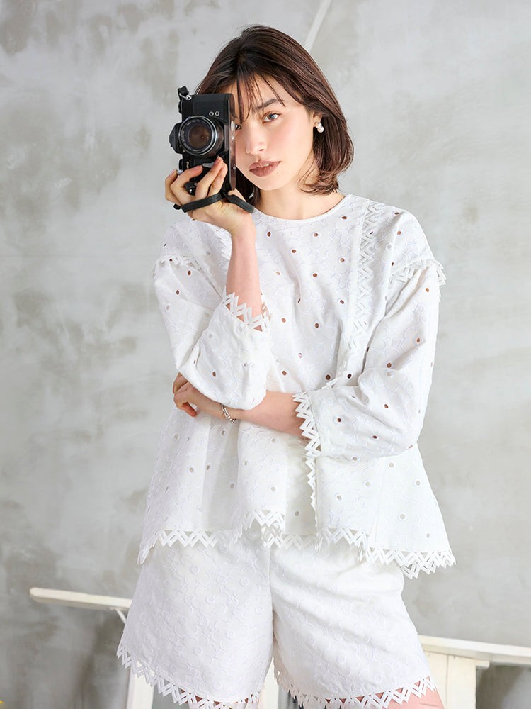 Cabbage フラワーパターン刺繍トップス |【公式】Chestyオンラインショップ