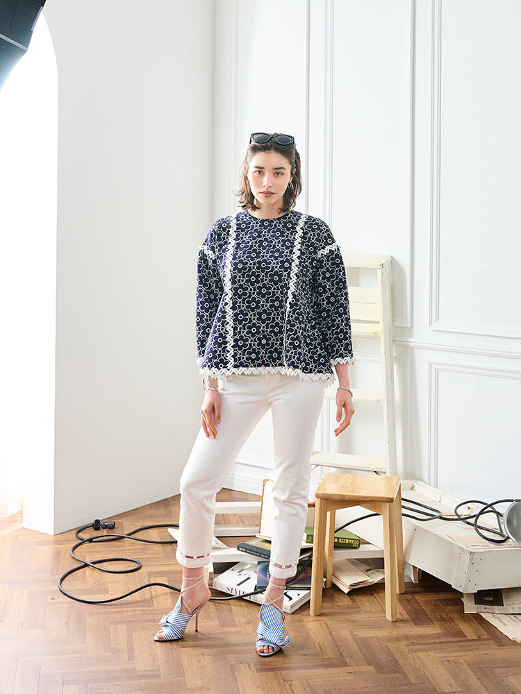 Cabbage フラワーパターン刺繍トップス |【公式】Chestyオンラインショップ