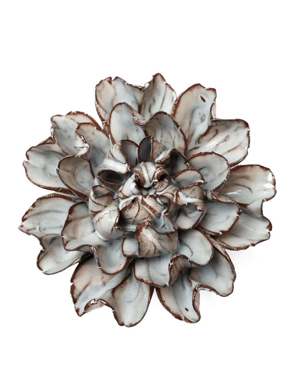 Flower Wall Decor: Ceramic Medium Chocolate Mint Art Piece – Chive